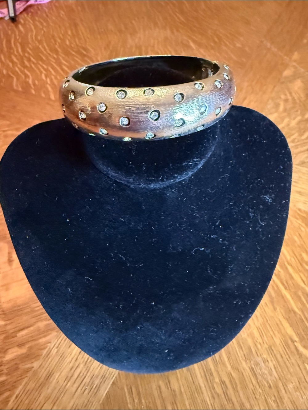 Gold-Tone Studded Dome Bangle Bracelet